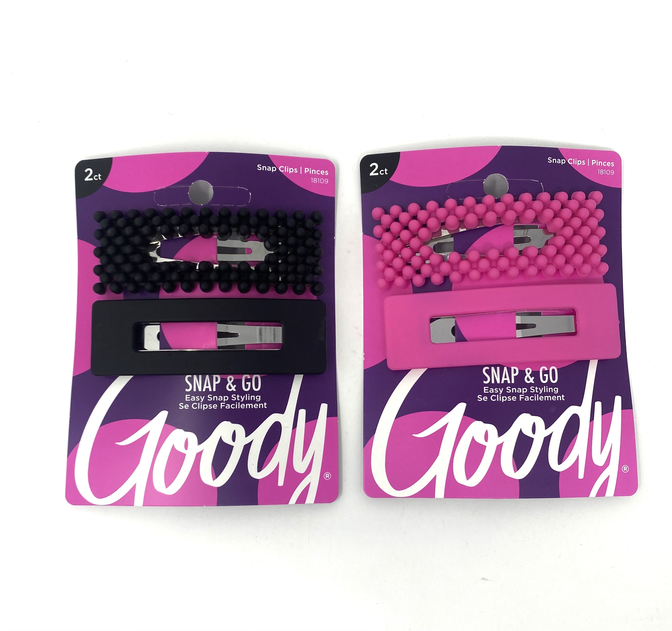 Goody Oversized Snap Clips Assort Colors UPC:041457181096 Pack:72/3