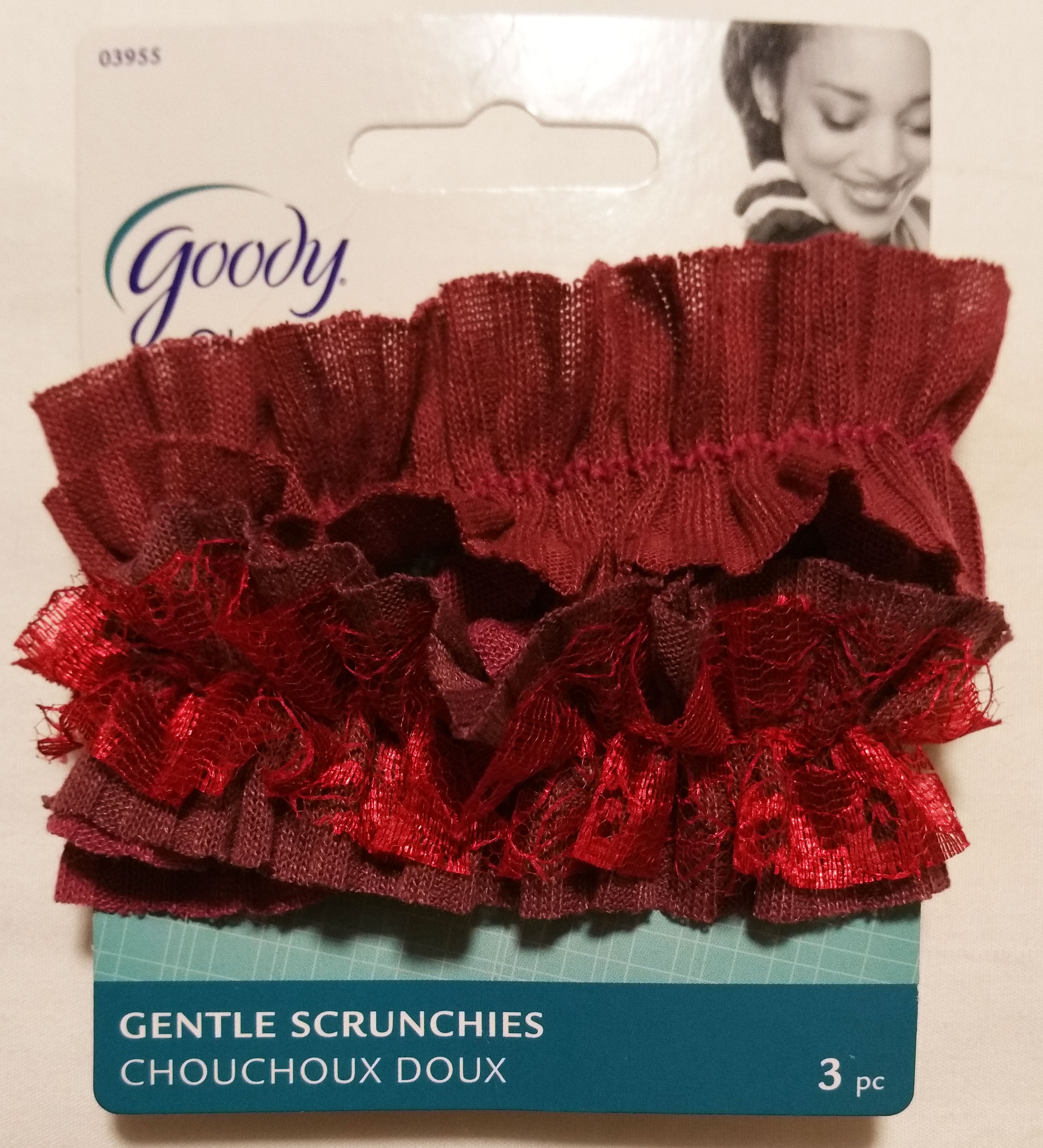 Goody Ouchless Ruby Lace Scrunchies, 3CT