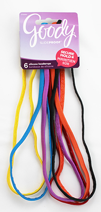 Goody SlideProof Headwraps, 5mm, Brights, 6-count