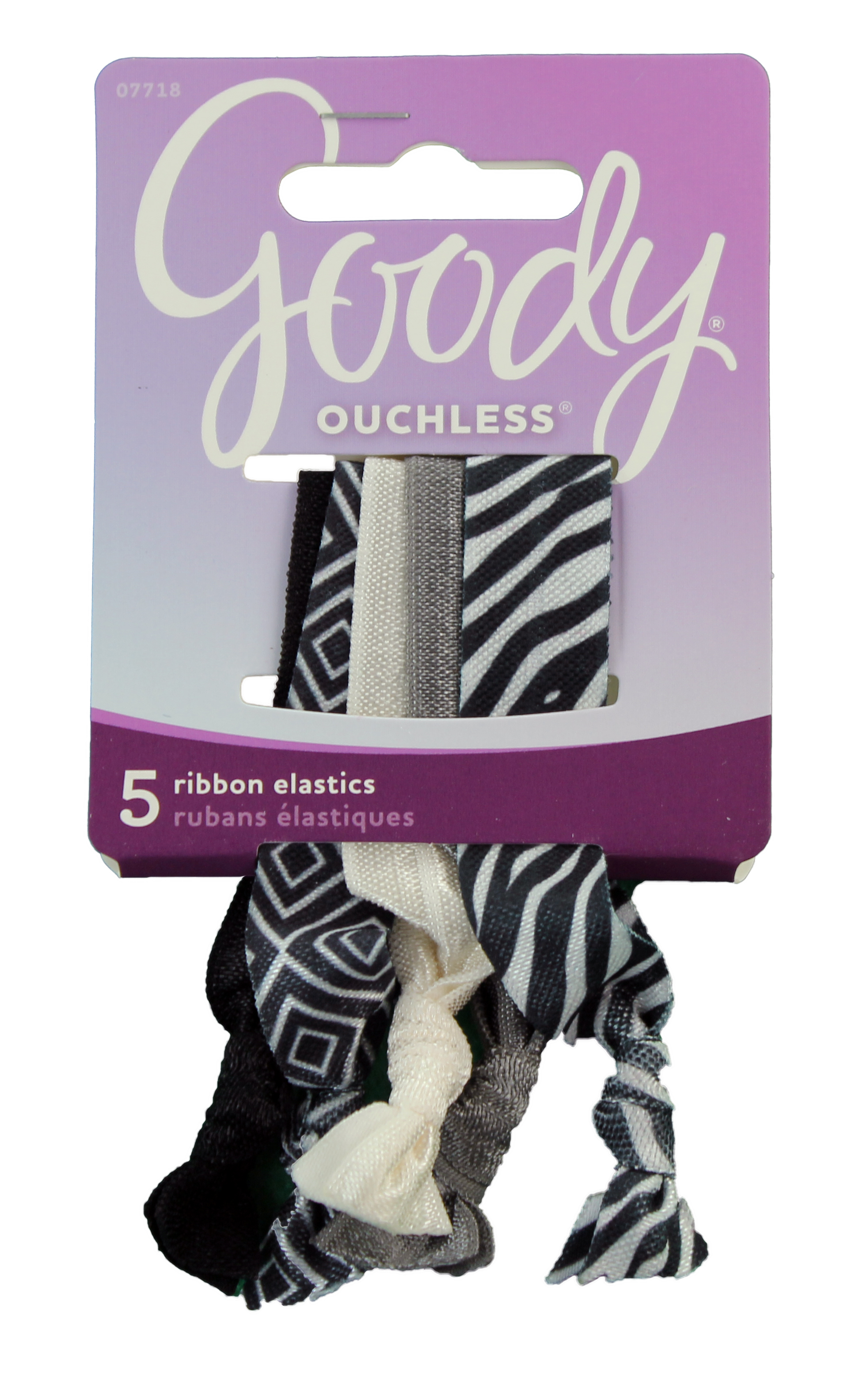 Goody Corporate Ouchless Ribbon Elastics, Zebra Geometric 5 CT - Click Image to Close