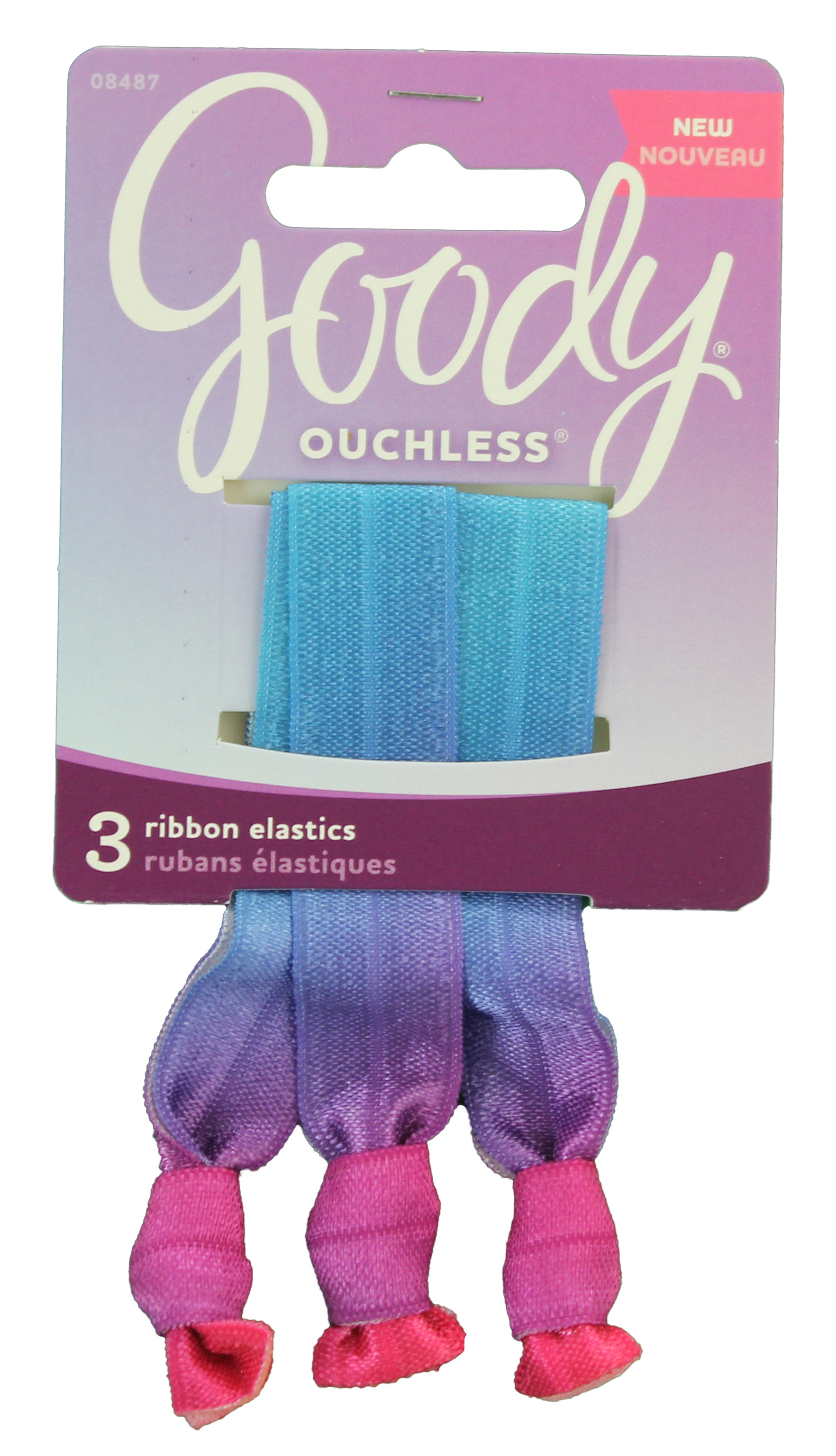 Goody Corporate Ouchless Ribbon Elastics Dye Candy Pastel, 3 CT - Click Image to Close