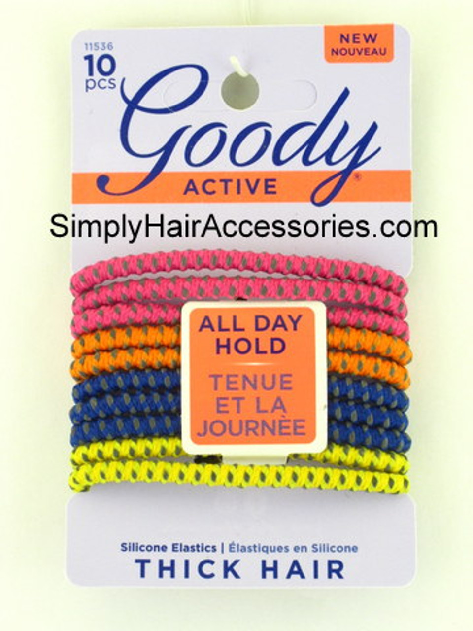 Goody Silicone Thick Hair Elastics - 10 Pcs.