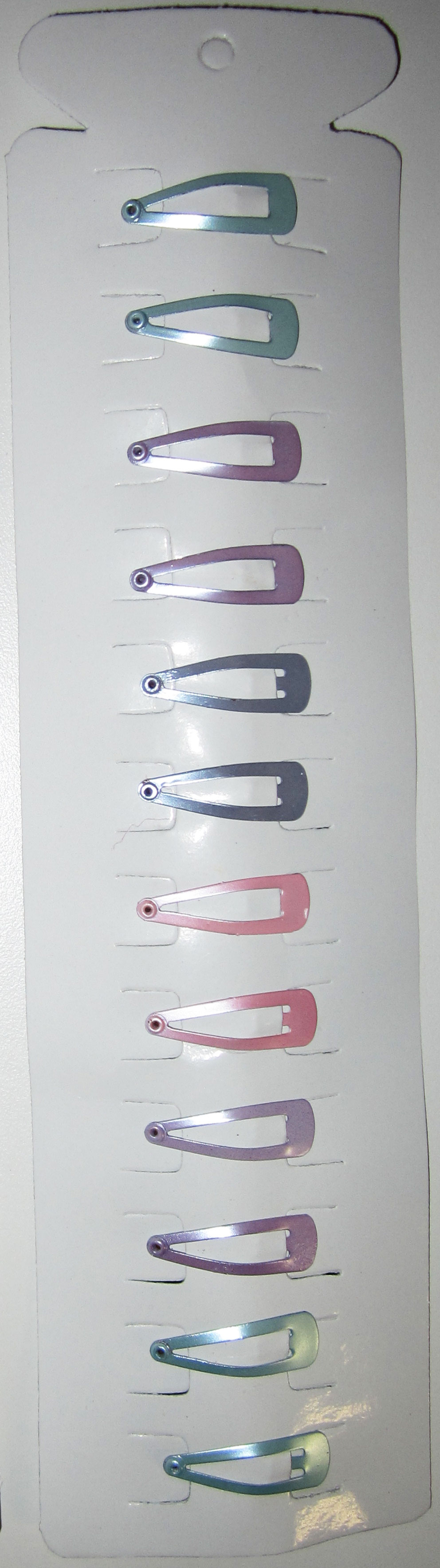 Metal Pastel Push Pin Snap Clip Hair Accessories, 144 pcs/order