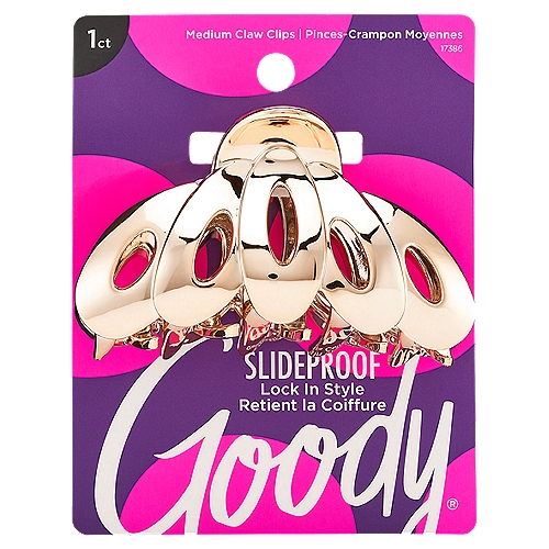 GOODY CLAW CLIP MED ROSE GOLD UPC:041457173862 PACK:72/3