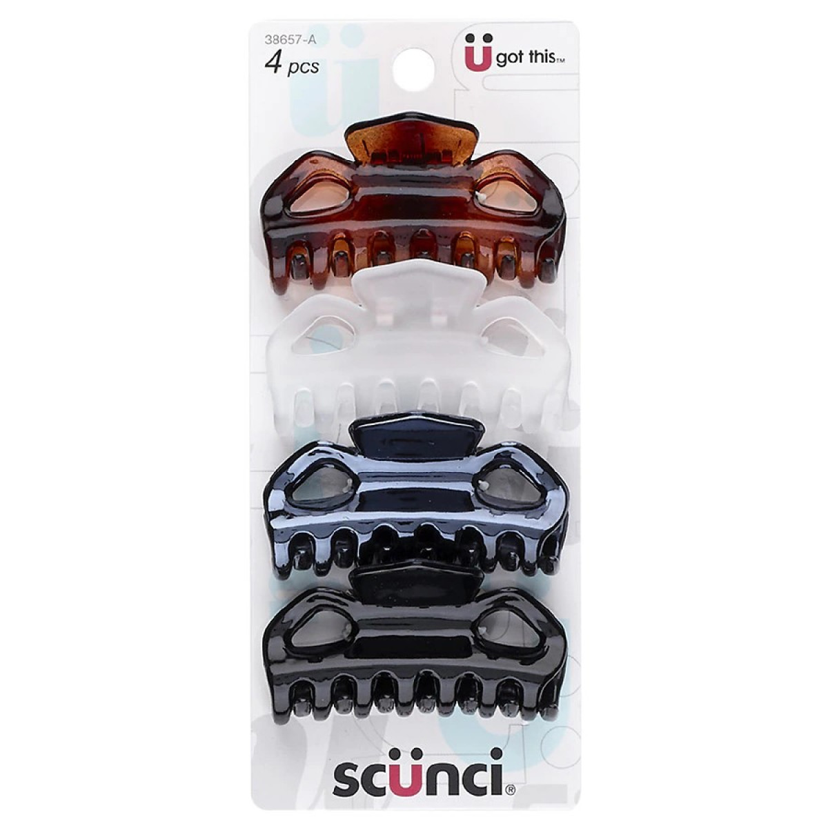 Scünci Multi-Pack 2.5 Inch Jaw Clips - 4ct