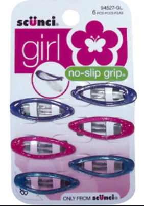 Scunci Girl Contour Clips, 6 Ct, Spanish Packaging