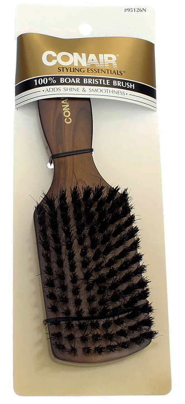Conair Dark Wood Boar Bristle Club Professional Styling Hair Brush