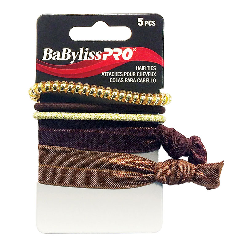 BaBylissPRO Hair Ties, Brown & gold tones