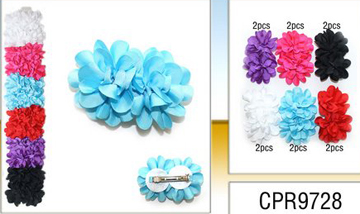 Ruffle Hair Bow in pastel colors - sold by the dozen