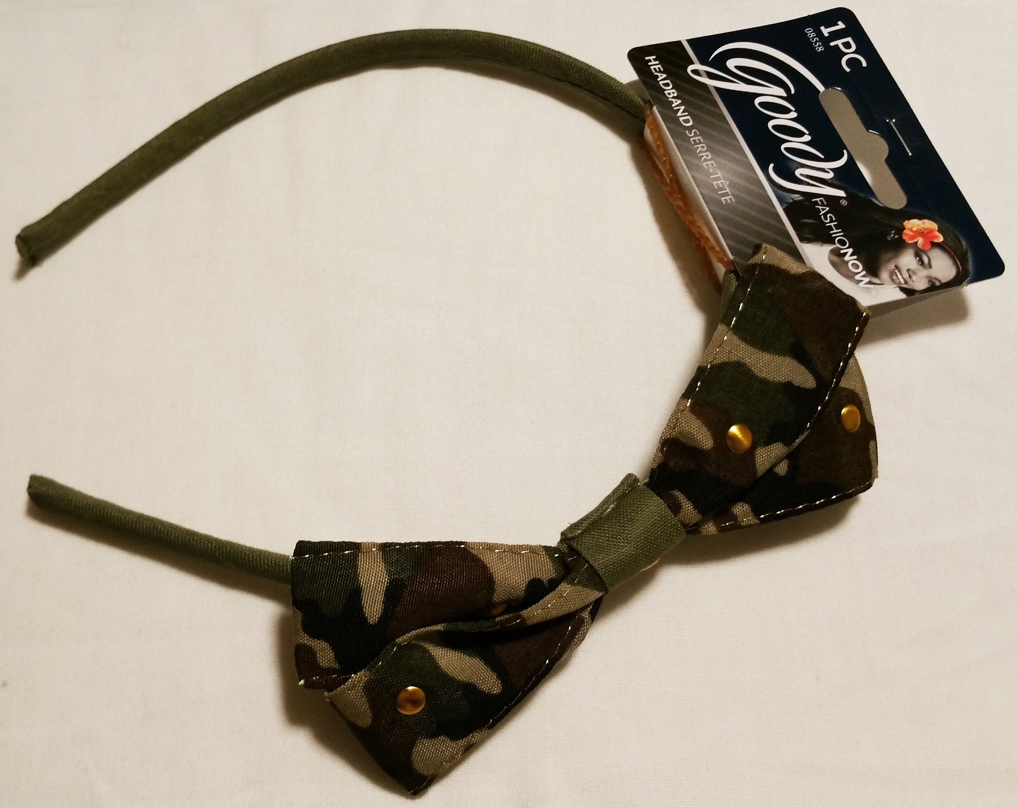 Camoflage Bow Skinny Headband, 1CT