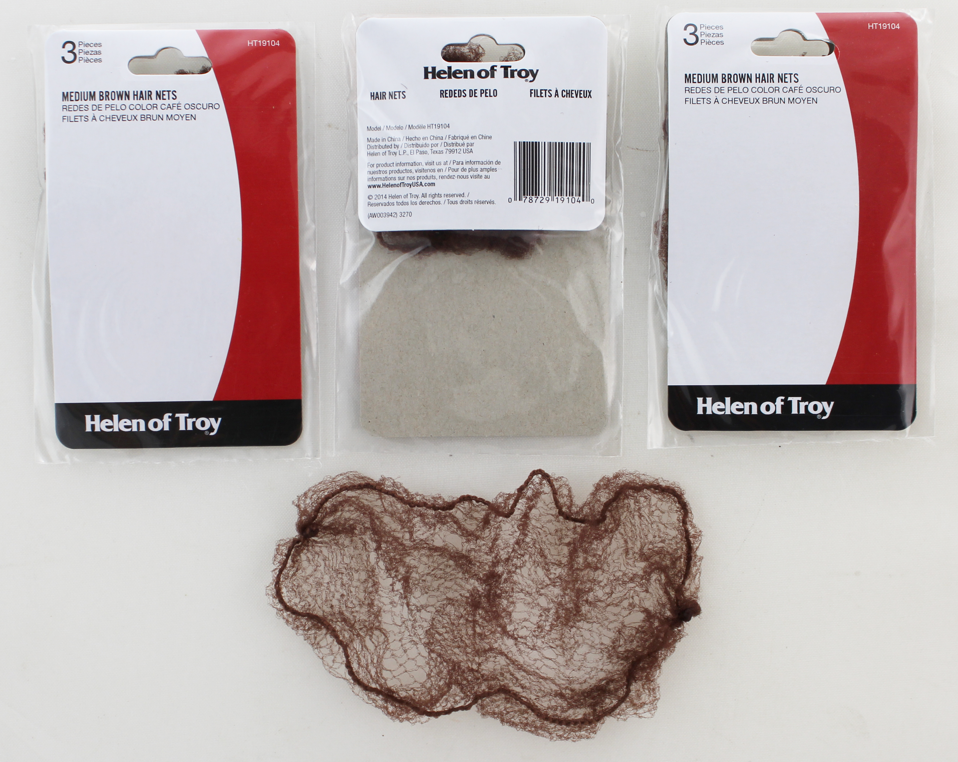 Helen of Troy Medium Brown Hair Nets (3 Count) - Click Image to Close