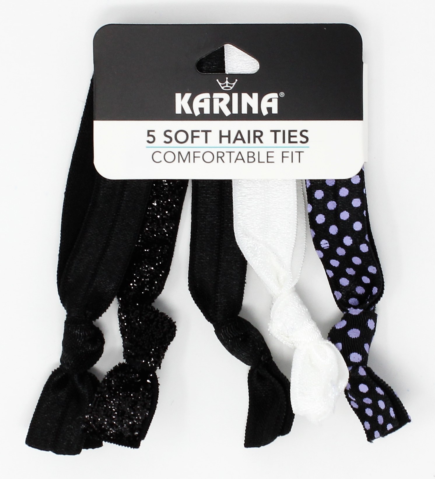Karina Assorted COLOR HAIR TIES BLACK AND WHITE