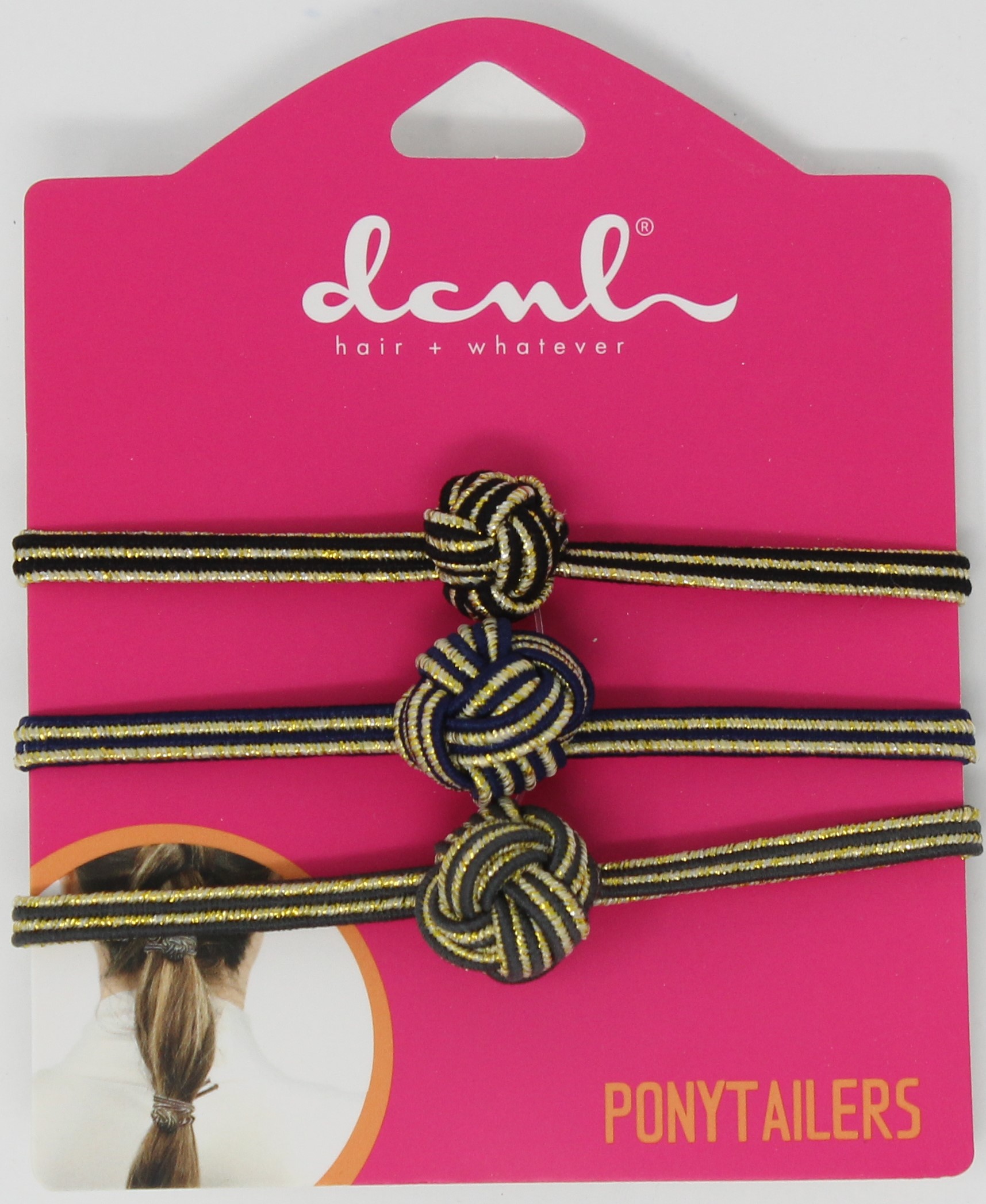 Dncl Gold and Black Knotted Ponytailers