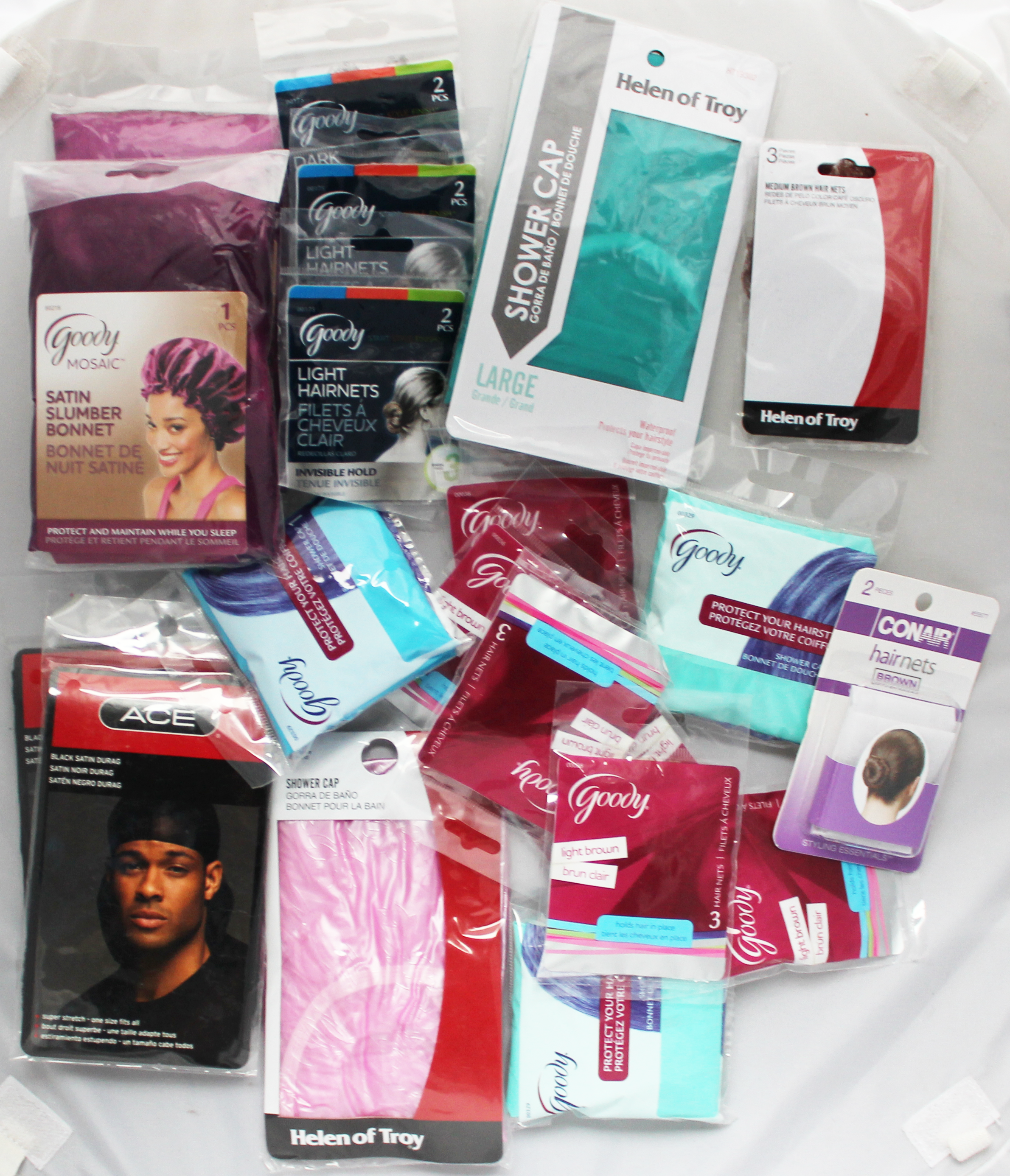 Goody, Ace, Helen Of Troy Shower Caps, Durags, Mesh HairNets 36-Pack Lot Mix - 1 Count