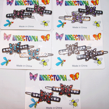 ♥ Rhinestone Barrettes , WB045, sold by 2 dozen cards