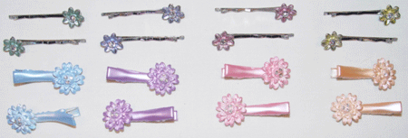 ♥ Floral Bobby Pins & Alligator Clips, BD046, 48Pcs/Order