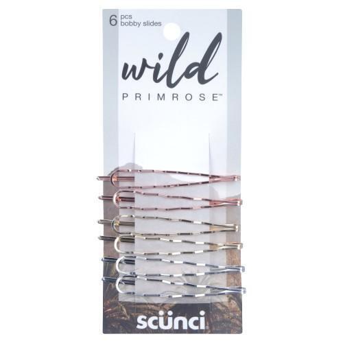 Wild Primrose by Scunci Decorative Bobby Pin Slide Barrettes for Styling All Hair Types in Rose Gold - Click Image to Close
