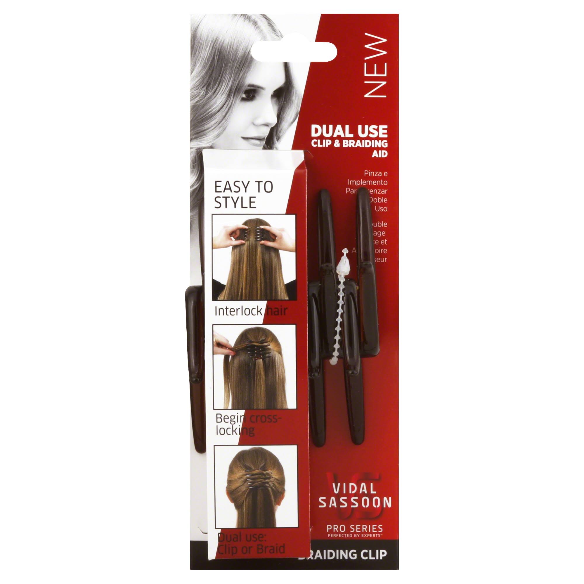 Vidal Sassoon Pro Series Clip & Braiding Aid, Dual Use - Click Image to Close