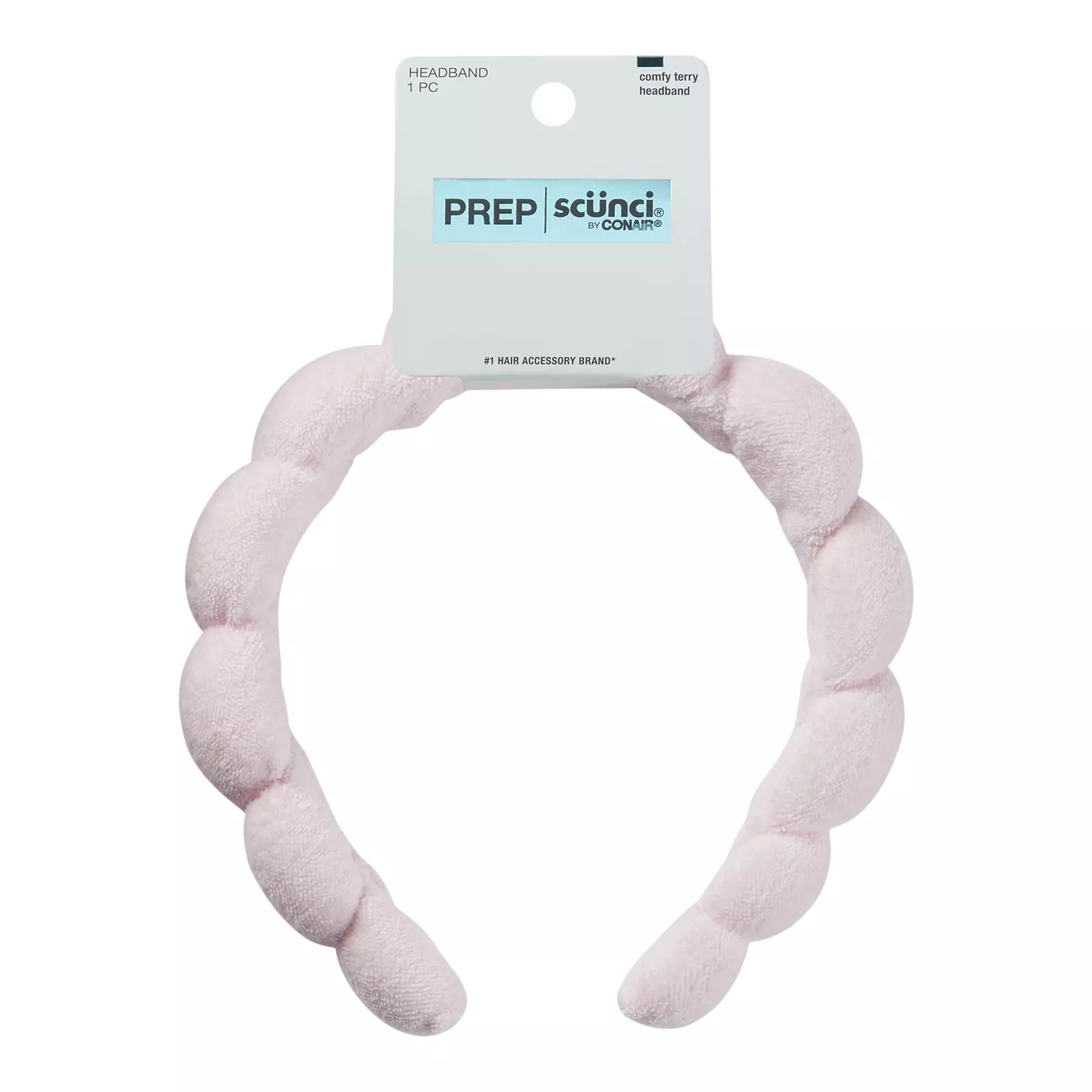 Scunci Prep Rounded Terry Headband, Pink, 1-Count