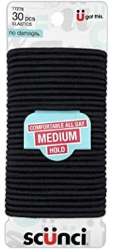 Scunci No Damage Classic Elastics Black 30ct