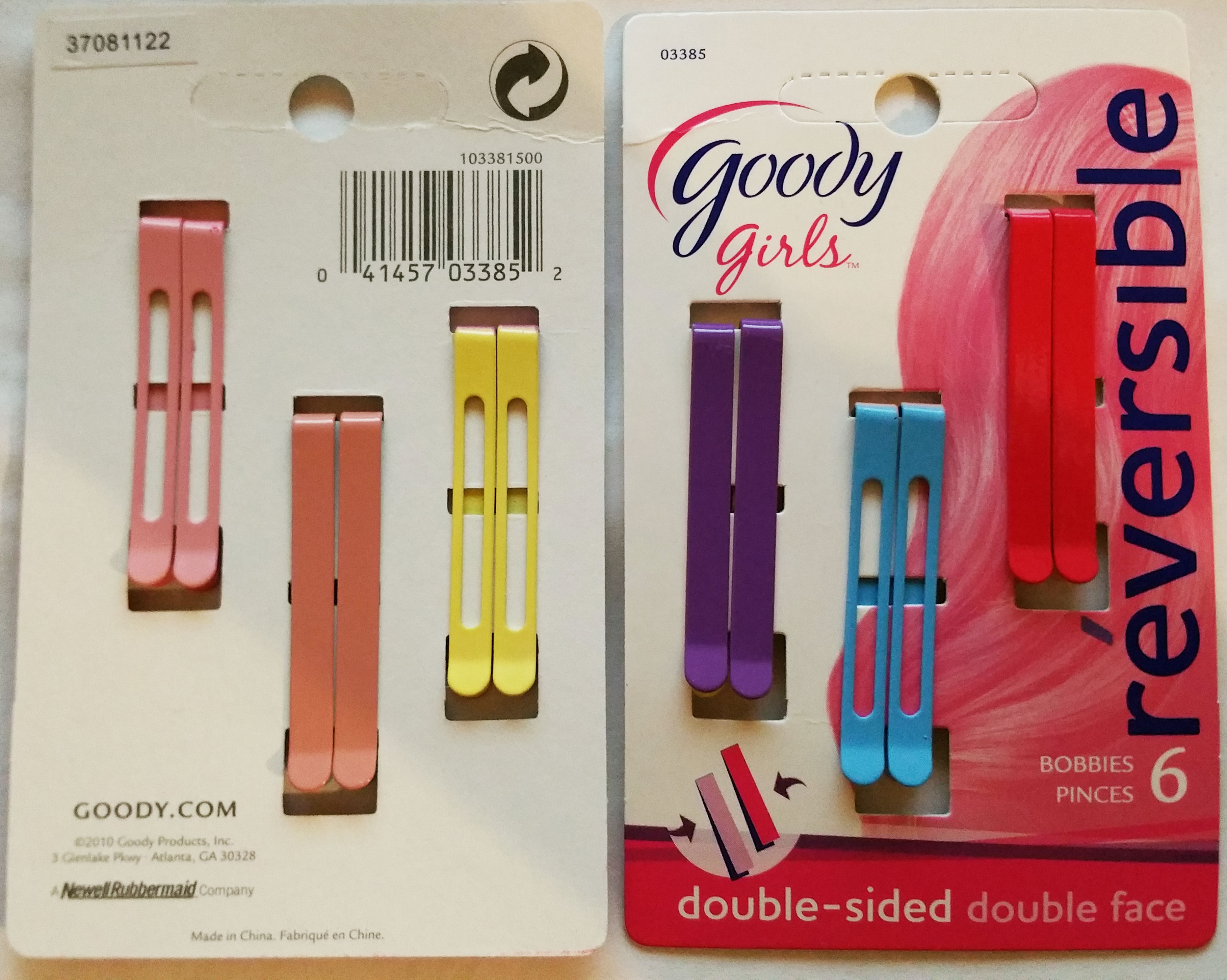 Goody Girls Two Strand Reversible Bobby Slides, 6CT