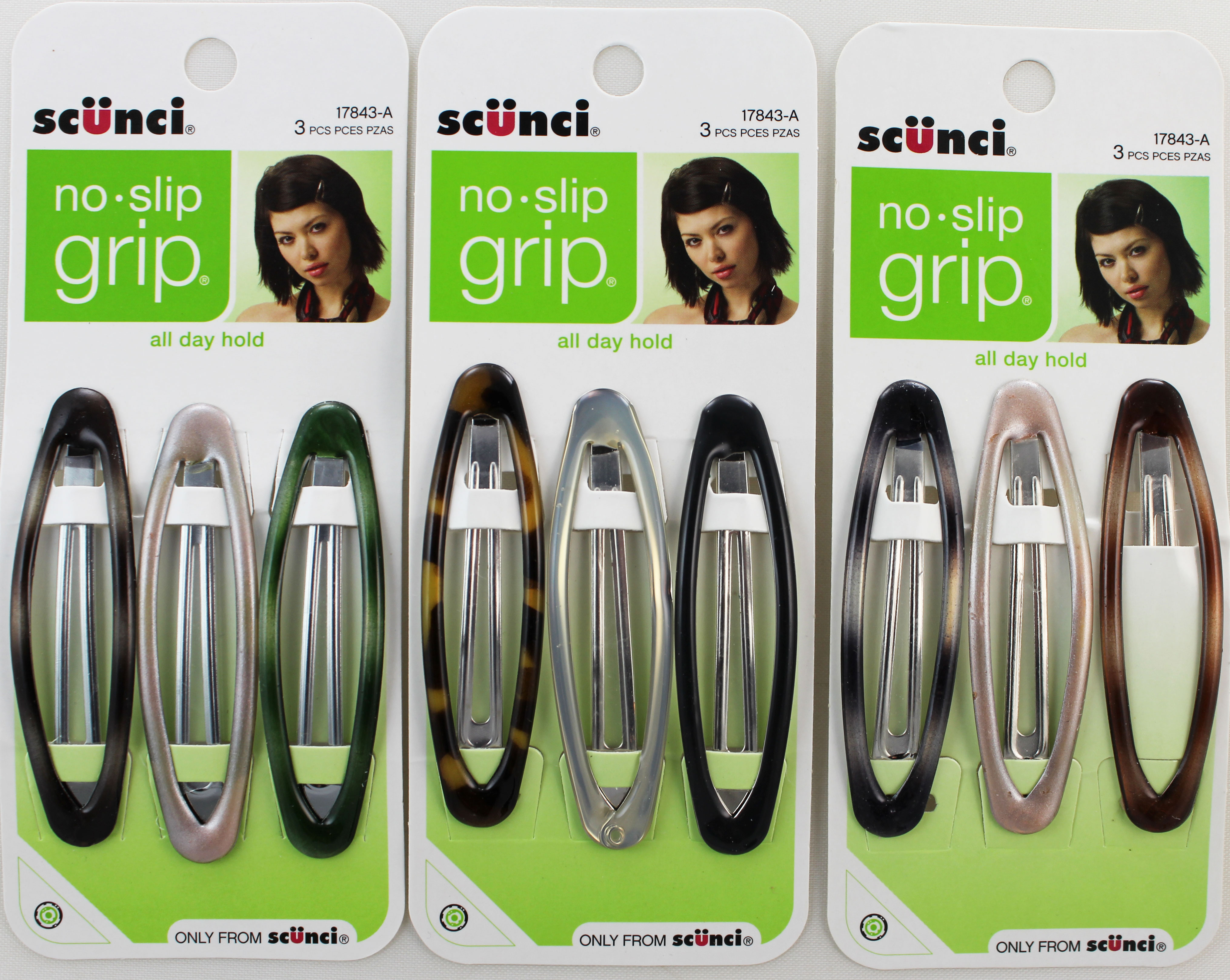 No Slip Grip Snap Clip - SCUNCI - 3 Count