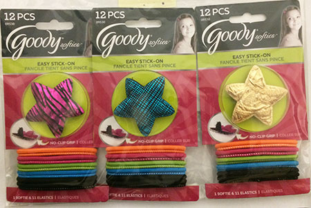 Goody Easy Stick On Star + 11 Elastic Ponytailers, 12CT