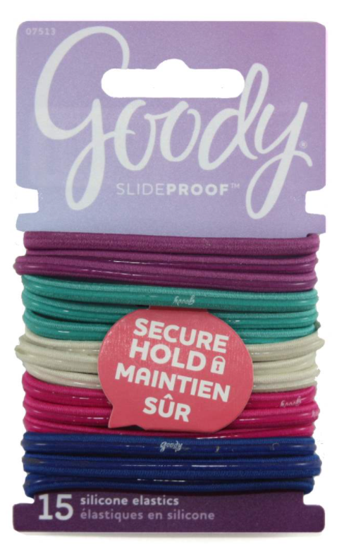 Goody SlideProof Flat Elastics Logo Jewel - 15 Count - Click Image to Close