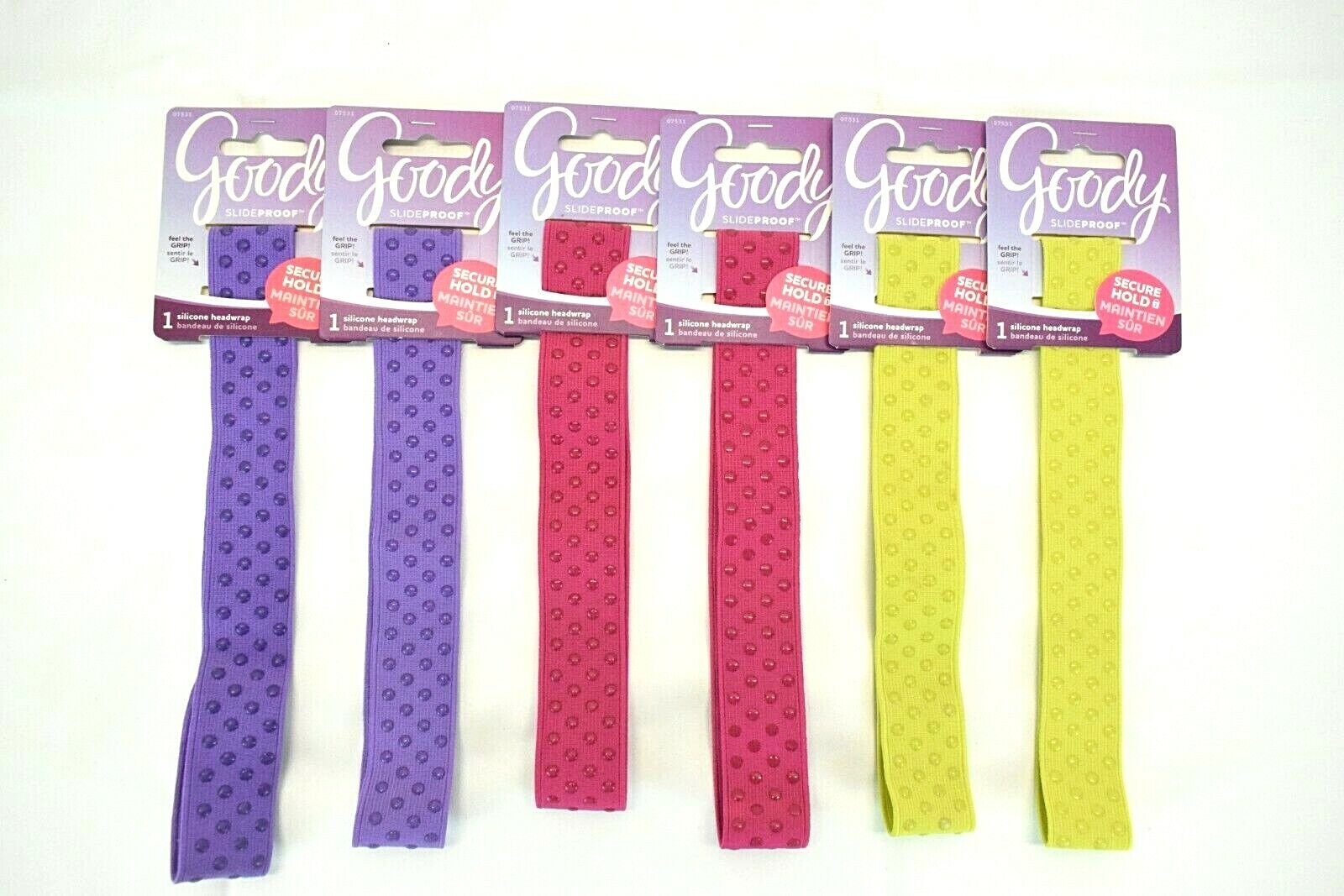 GOODY SLIDEPROOF WIDE DOTS HEADWRAP ASSORT COLORS UPC:041457075319 PACK:72/3