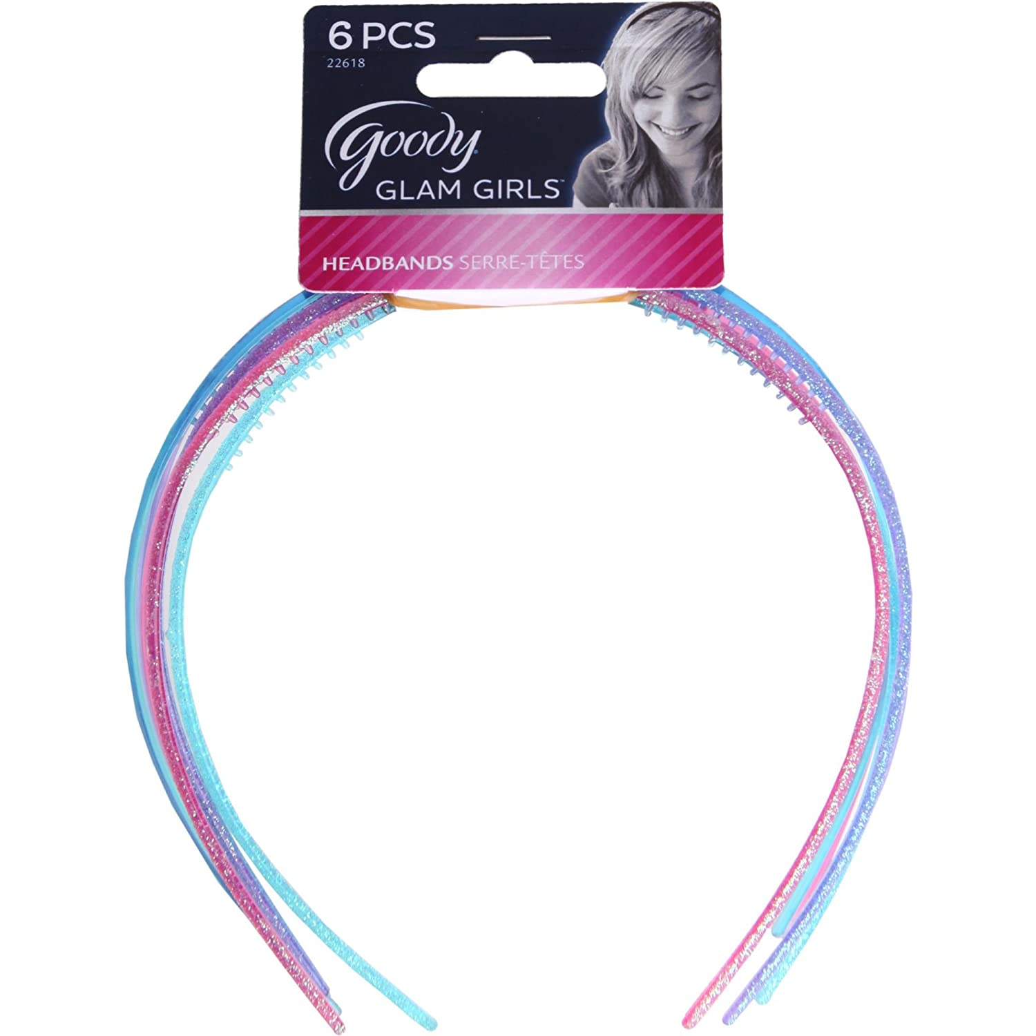 GOODY HEADBAND NARROW FILLED 6 ON A CARD GK - Click Image to Close