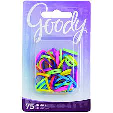 Goody Mini Latex Hair Elastics, Assorted Neon Colors, 75-count