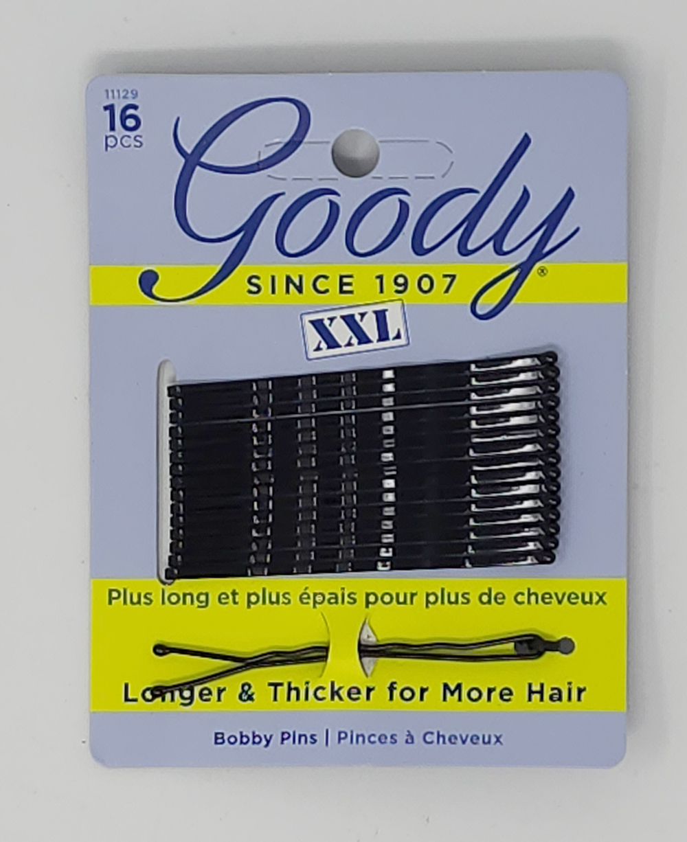 Goody Black Bobby Pins 16 Count - Longer and Thicker for More Hair