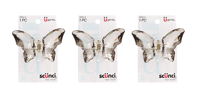 Scunci Real Style Translucent Iridescence Butterfly Jaw Clip - 1 Count - Click Image to Close