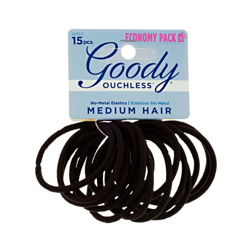 Goody Ouchless Medium Hair Black Elastics UPC:041457169179 Pack:72