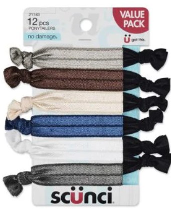 Scunci U Got This No Damage Knotted Ponytailer , 12pk