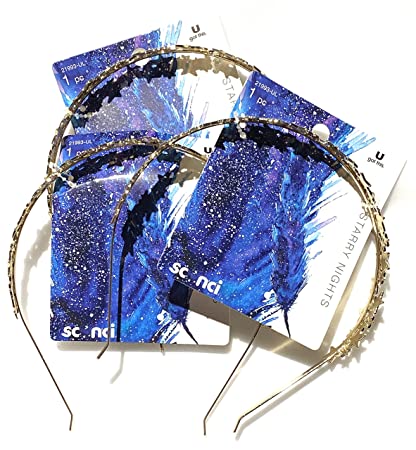 Scunci Starry Nights Multi Star Gold Headband, 1 Count