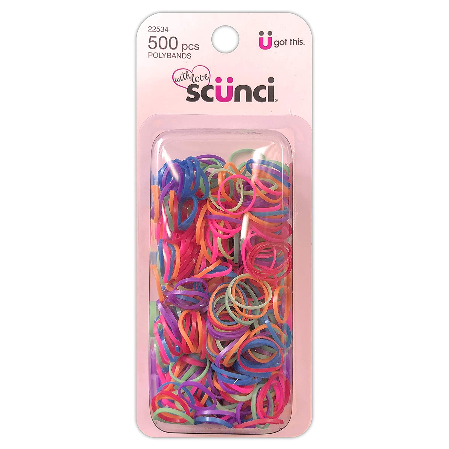 Scunci Girl No Damage Polyband Elastics 500 ea - Click Image to Close