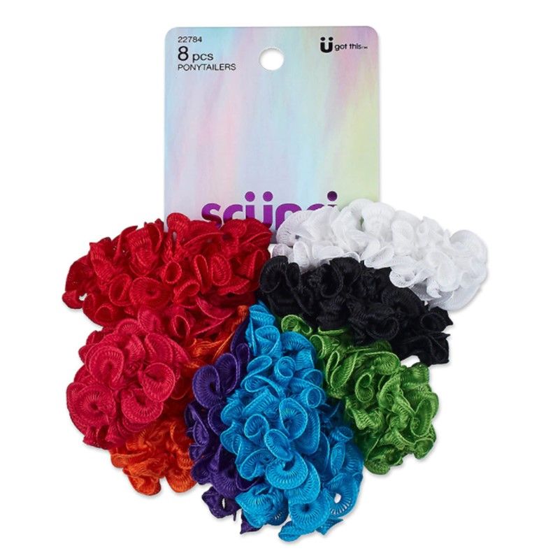 Scunci Girl Hair Scrunchies, Assorted 8 ea