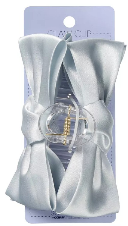 scünci Elite Verticle Bow Covered Claw Clip - All Hair - Ice Blue 4.2 out of 5 stars with 16 reviews