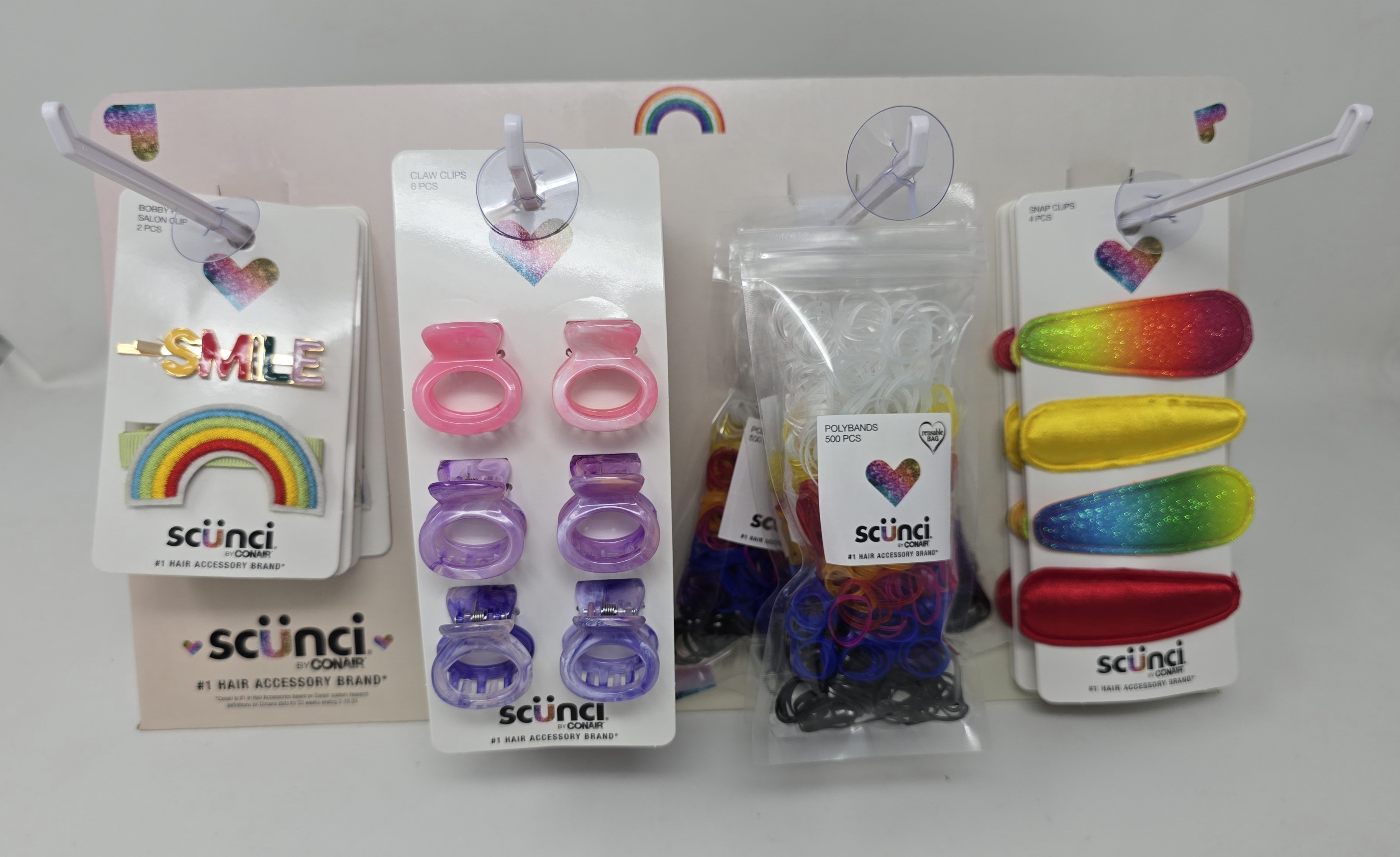 SCUNCI 16 PIECES KIDS/GIRLS SPRING SUMMER HAIR ACCESSORIES MINI COUNTER UNIT