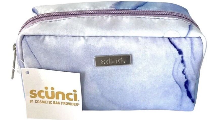 Item#A29893 Scunci Pastel Tie Dye Blue Pink Zip Travel Accessory Organizer UPC:079642298939