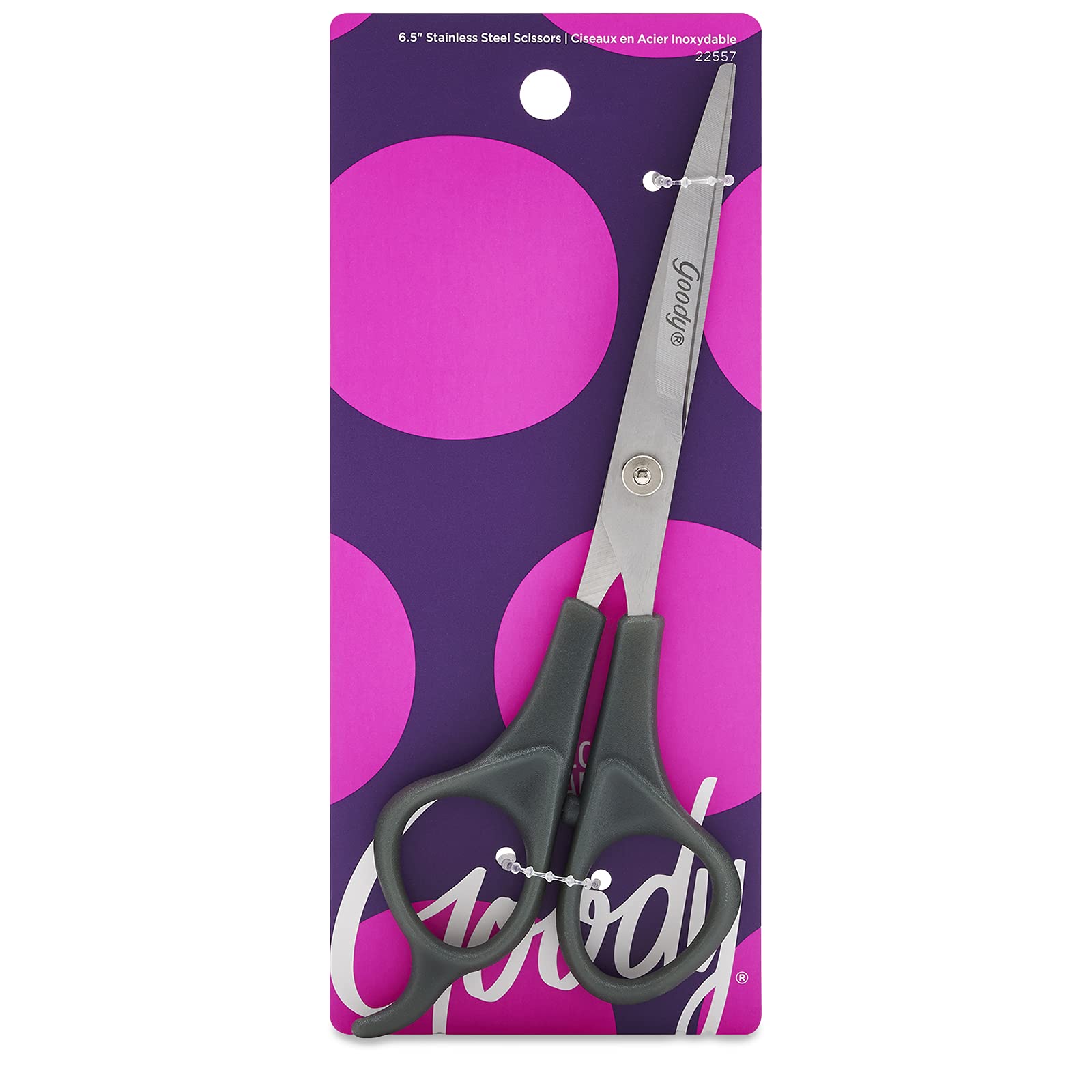 # 3000124 GOODY CUTTING SCISSORS 6.5IN SILVER-1 CT, PACK 72/6, UPC 041457225578