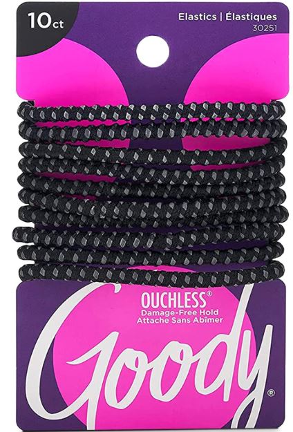 Goody Slide Proof Stayput Black Hair Elastics, 4 mm, 10 Count UPC:041457307854 PACK:72/3