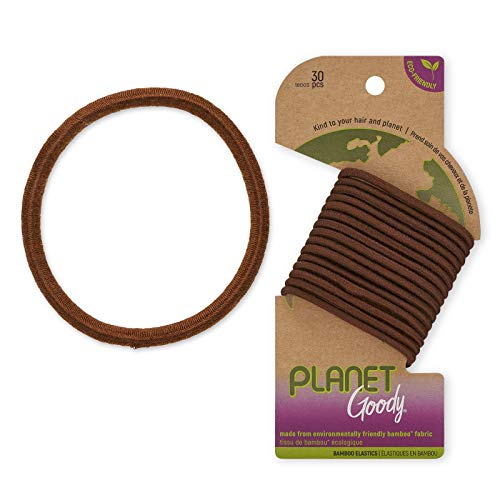 Goody Planet Goody Ouchless Elastic Thick Hair Tie - 30 Count, Brown - Medium Hair to Thick Hair