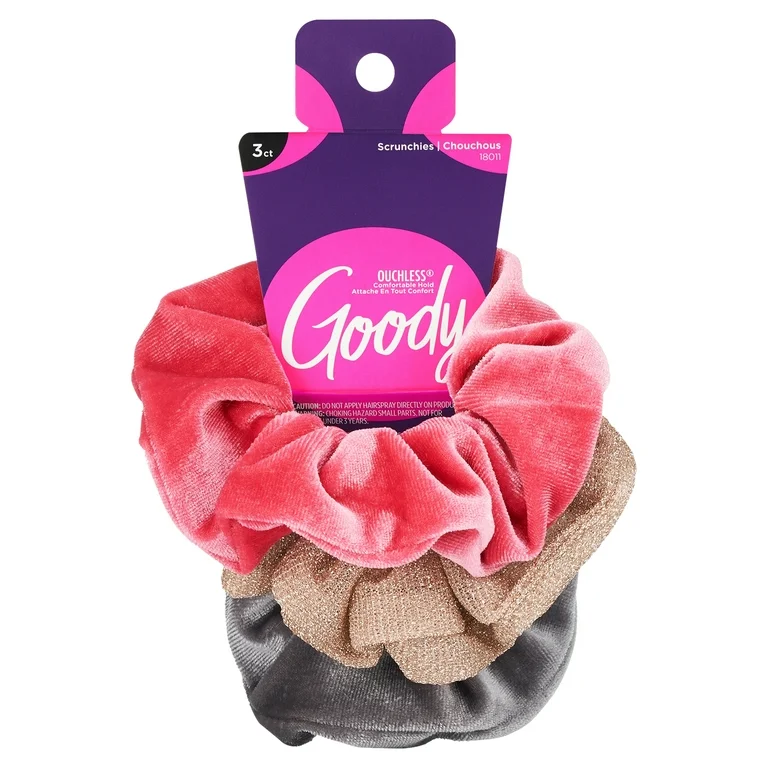GOODY TREND ASSORTED SCRUNCHIES UPC:041457180112 PACK:72/3 - Click Image to Close