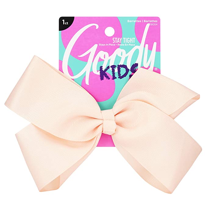 GOODY KIDS GROSGRAIN LARGE PEACH HAIR BOW UPC # 041457180549