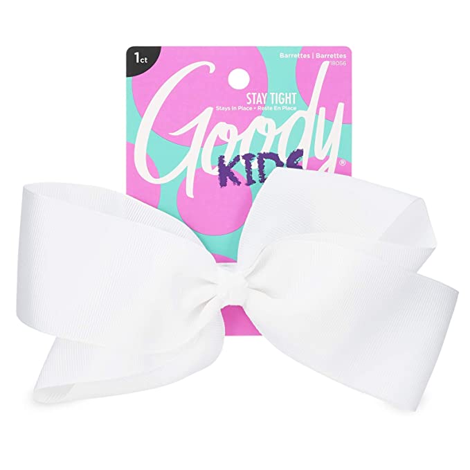 Goody Kids Large White Bow 1ct UPC:041457180563 72 (24-3's) - Click Image to Close