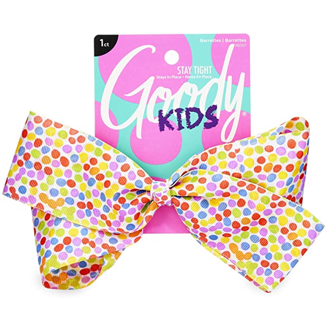 GOODY KIDS GROSGRAIN LARGE RAINBOW DOTS HAIR BOW UPC # 041457180570