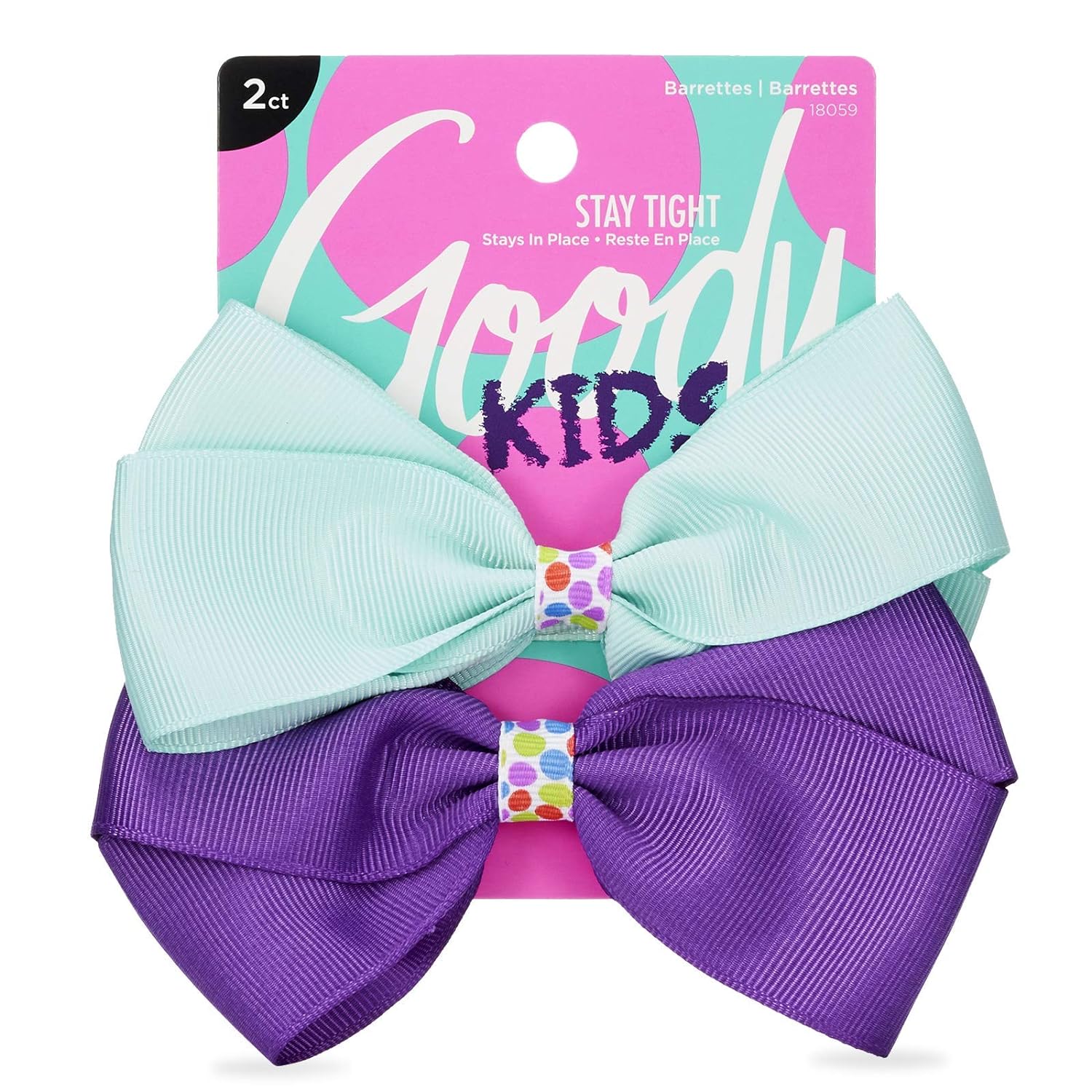 GOODY KIDS BLUE PURPLE MED BOWS 2CT