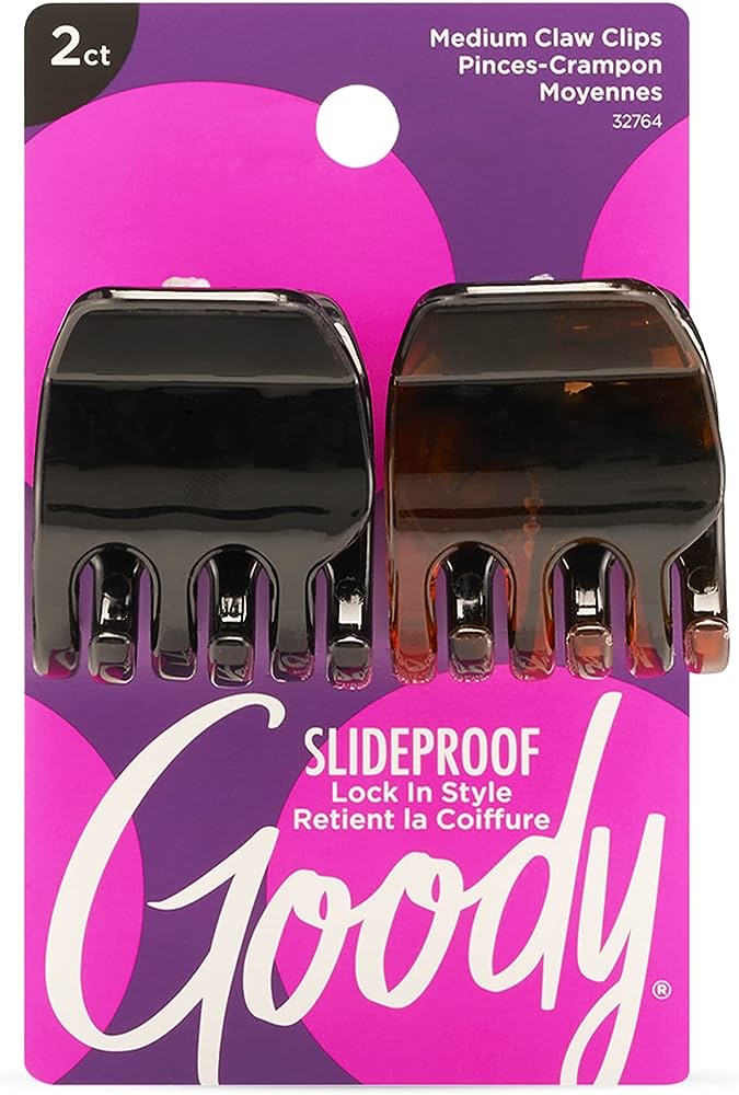 ITEM # 3000506 Goody Classics Medium Claw Clips, Black and Brown Colors UPC 041457327647 PACK 72/6